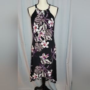 Jennifer Lopez Cleo neck high-low sleeveless dress